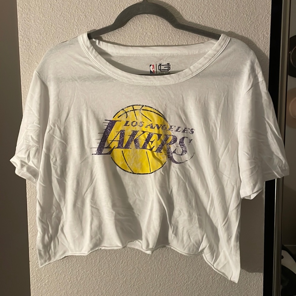 Womens cropped Lakers shirt